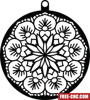 Christmas mandala ball ornament - Download free dxf for cnc plasma cutting