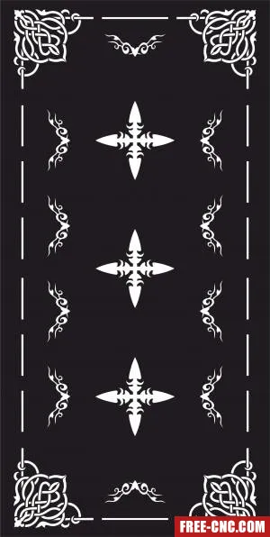 Decorative door panel screen wall pattern - Download free dxf for cnc plasma cutting