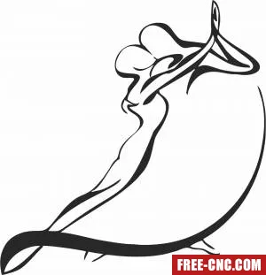 Couple dancing wall decor - Download free dxf for cnc plasma cutting