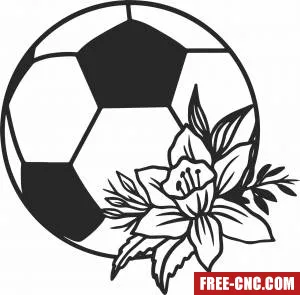 Soccer ball with flower wall decor - Download free dxf for cnc plasma cutting