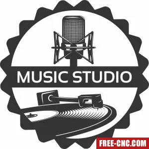 Music studio logo sign - Free dxf files ready to cut