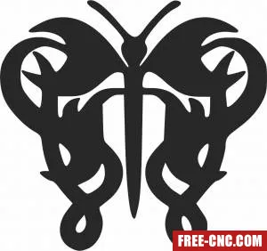 Butterfly decorative - Download free dxf for cnc plasma cutting