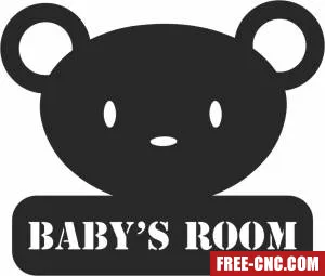 Baby bear wall decor - Free dxf for laser cutting and plasma