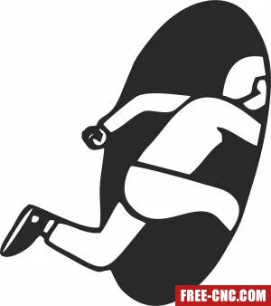 Running man from wall hole clipart - Download free dxf for cnc plasma cutting