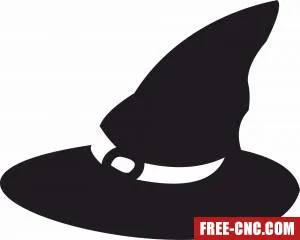 Halloween witch hat silhouette - free dxf download