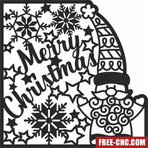 Merry christmas santa decoration - Free dxf files ready to cut