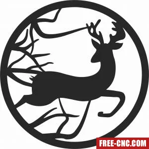 Deer wall sign ornaments - Free dxf files ready to cut