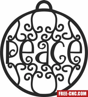 Christmas peace ornament - Free dxf download