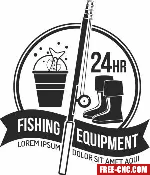 Fishing equipment sign logo - Download free dxf for cnc plasma cutting