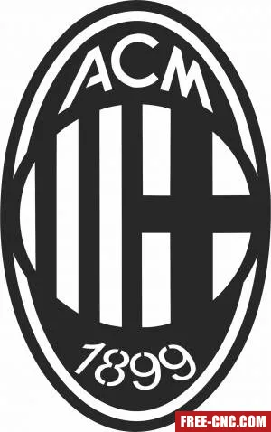 Milan football logo soccer - Free dxf download