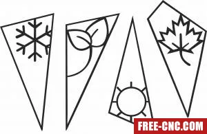 Wall art ornaments leaves - Download free dxf for cnc plasma cutting