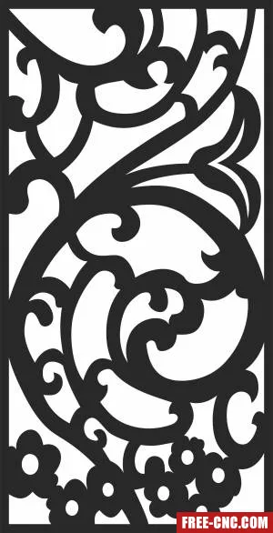 Decorative pattern screen door - Free dxf download