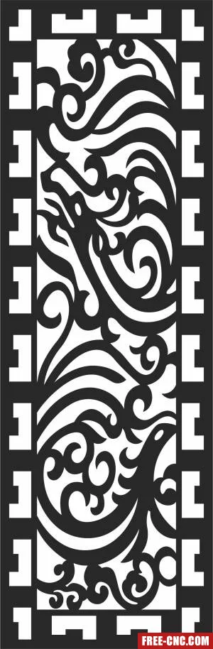 Wall door wall pattern door - Free dxf for laser cutting and plasma