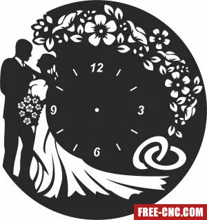 Wedding wall vinyl clock - Download free dxf for cnc plasma cutting