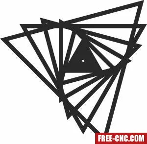 Decorative wall triangles clock - Download free dxf for cnc plasma cutting