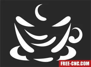 Coffee cup art sign - Free dxf for laser cutting and plasma