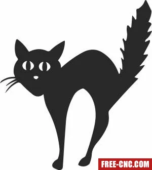 Cat halloween art - Download free dxf for cnc plasma cutting