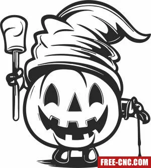 Halloween funny pumpkin art - Free dxf for laser cutting and plasma