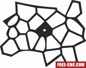 Geometric wall clock - Free dxf for laser cutting and plasma