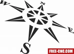 Compass wall decor - Free dxf files ready to cut