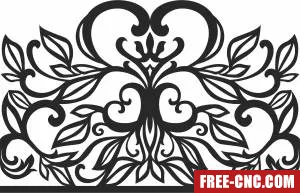 Floral pattern wall art - Download free dxf for cnc plasma cutting