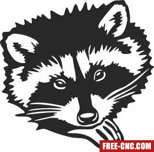 Racoon wall decor - Free dxf download