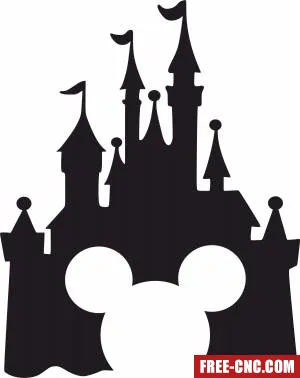 Disney mickey castle silhouette - Download free dxf for cnc plasma cutting