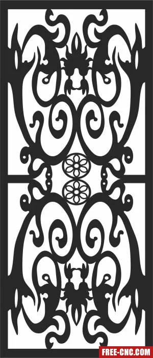 Screen decorative wall screen door - Free dxf for laser cutting and plasma