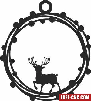 Deer christmas ornament - Free dxf download