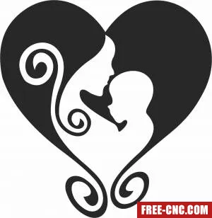 Mother love heart sign - Download free dxf for cnc plasma cutting