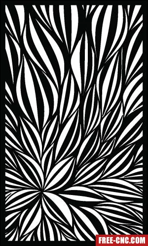 Floral decorative wall screen panel pattern door - free dxf download