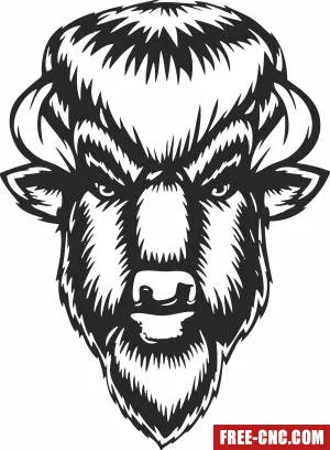 American bison buffalo head clipart - Free dxf for laser cutting and plasma