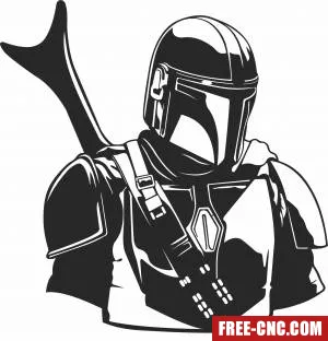 The mandalorian star wars figure - Free dxf for laser cutting and plasma