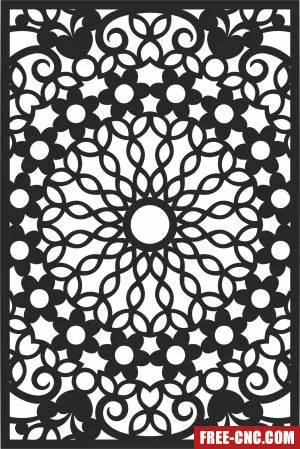Screen pattern decorative door wall - Free dxf files ready to cut