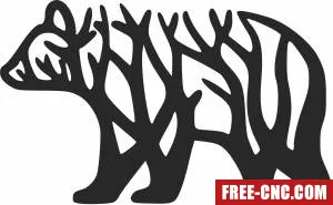 Bear branches clipart - Download free dxf for cnc plasma cutting