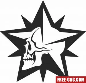 Star skull cliparts - Download free dxf for cnc plasma cutting