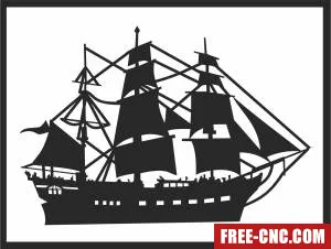 Sailing ship clipart - Free dxf download