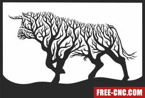 Bull buffalo tree branches - Download free dxf for cnc plasma cutting