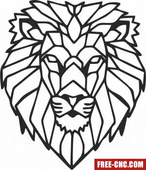 Geometric lion wall sign - Free dxf download