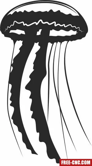 Jellyfish clipart - Free dxf for laser cutting and plasma