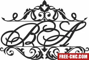 Monogram letters for couples sign - Download free dxf for cnc plasma cutting