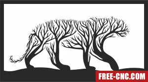 Tiger tree branches cliparts - Free dxf files ready to cut