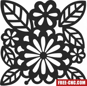 Floral leaves tree wall arts - Free dxf download