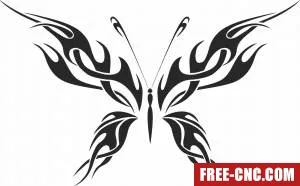 Butterfly clipart floral - Free dxf download