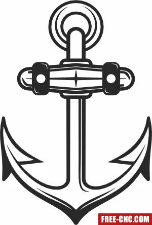 Anchor marine sign - Free dxf for laser cutting and plasma