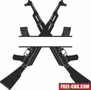 Weapon gun monogram custom name - Download free dxf for cnc plasma cutting