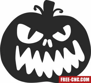 Scary pumpkin halloween art - Free dxf download