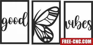 Good vibes butterfly panels - Download free dxf for cnc plasma cutting