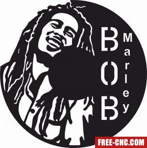 Bob marley wall clock - free dxf download