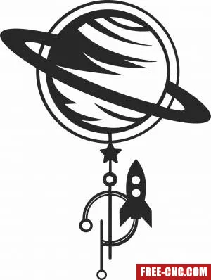 Saturn wall art - Download free dxf for cnc plasma cutting